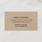 蜂の蜂蜜の販売人のApiaristの黒の黄色の六角形 名刺 (裏面)
