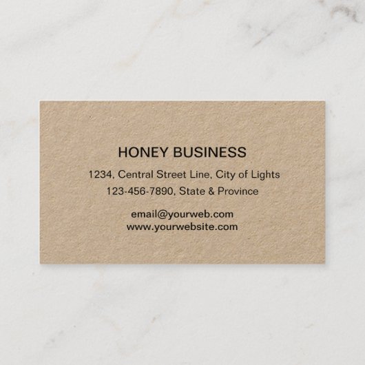 蜂の蜂蜜の販売人のApiaristの黒の黄色の六角形 名刺 (裏面)