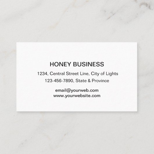 蜂の蜂蜜の販売人のApiaristの黒の黄色の凸版印刷 名刺 (裏面)
