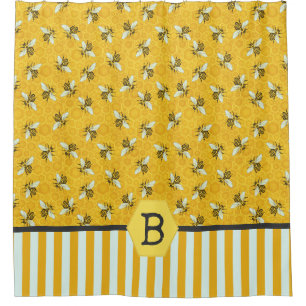 蜂の蜜蜂の巣の蜜蜂のミツバチの巣の《昆虫》マルハナバチのモノグラム シャワーカーテン