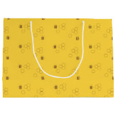 蜂の蜜蜂の巣パターン ラージペーパーバッグ (裏面)