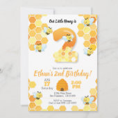 蜂の誕生日、2歳の蜂の招待状 招待状 (正面)