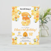 蜂の誕生日,3歳の誕生日の招待状 招待状 (スタンド正面)