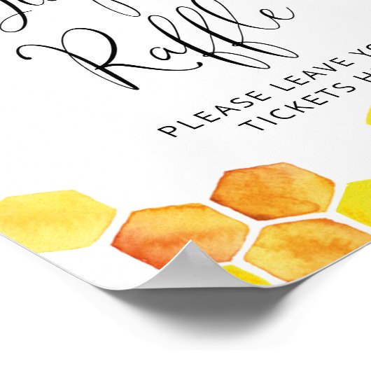 蜂の赤ちゃんシャワーおむつラッフルサイン ポスター (角)