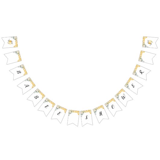 蜂の赤ちゃんシャワーのバナー バンティングフラッグ (全)