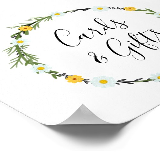 蜂の赤ちゃんシャワーカードとギフトサイン ポスター (角)