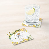 蜂の赤ちゃんシャワーママへビー男女兼用デコール スクエアペーパーコースター (インサイチュ)