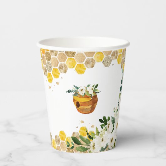 蜂の赤ちゃんシャワーママへビー男女兼用デコール 紙コップ (裏面)