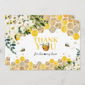 蜂の赤ちゃんシャワーママへ男女兼用 サンキューカード (正面/裏面)