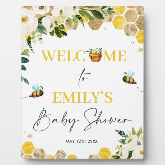 蜂の赤ちゃんシャワーママへ男女兼用 フォトプラーク (正面)