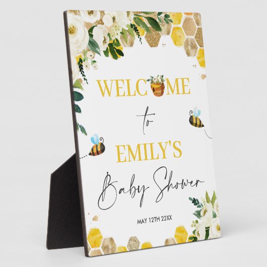 蜂の赤ちゃんシャワーママへ男女兼用 フォトプラーク (側面)