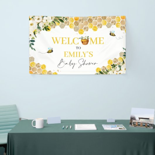蜂の赤ちゃんシャワーママへ男女兼用 横断幕 (トレードショー)