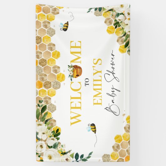 蜂の赤ちゃんシャワーママへ男女兼用 横断幕 (縦)