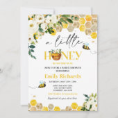 蜂の赤ちゃんシャワー男女兼用リトルハチミツ 招待状 (正面)