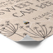 蜂の赤ちゃんシャワー自然の好意サイン ポスター (角)