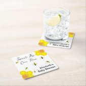 蜂の赤ちゃんシャワー スクエアペーパーコースター (インサイチュ)