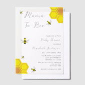 蜂の赤ちゃんシャワー ベラム紙招待状 (オフセット)
