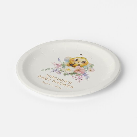 蜂の赤ちゃんシャワー ペーパープレート (アングル)