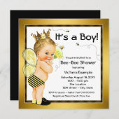 蜂の赤ちゃんシャワー 招待状 (正面/裏面)