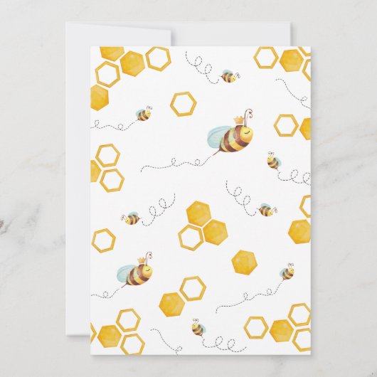 蜂の赤ちゃんシャワー 招待状 (裏面)