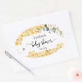 蜂の赤ちゃんシャワー 楕円形シール (封筒)