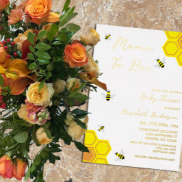 蜂の赤ちゃんシャワー 箔招待状