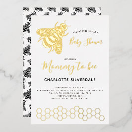 蜂の赤ちゃんシャワー 箔招待状
