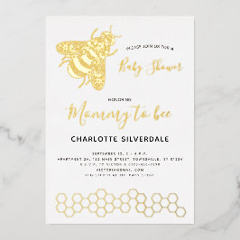 蜂の赤ちゃんシャワー 箔招待状