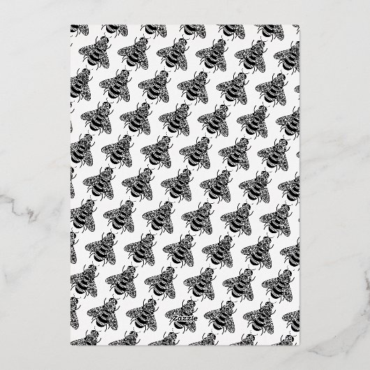 蜂の赤ちゃんシャワー 箔招待状 (裏面)