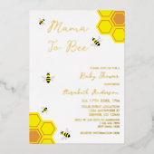 蜂の赤ちゃんシャワー 箔招待状 (正面)