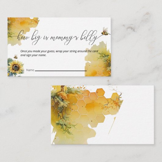 蜂の赤ちゃんシャワー | Mommyのベリーゲームの大きさ エンクロージャーカード (正面/裏面)