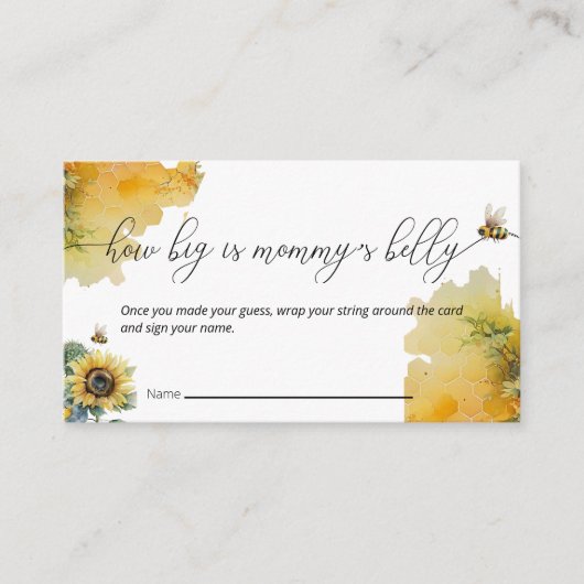 蜂の赤ちゃんシャワー | Mommyのベリーゲームの大きさ エンクロージャーカード (正面)
