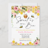 蜂の赤ん坊が蜂のように甘く、ピンクのフローラをシャワー 招待状 (正面)