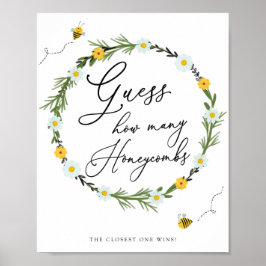 蜂の赤ん坊シャワーゲームはいくつハネコブを推測 ポスター