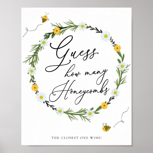 蜂の赤ん坊シャワーゲームはいくつハネコブを推測 ポスター (正面)