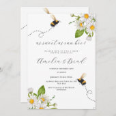 蜂の赤ん坊シャワーママと最高に甘い 招待状 (正面/裏面)