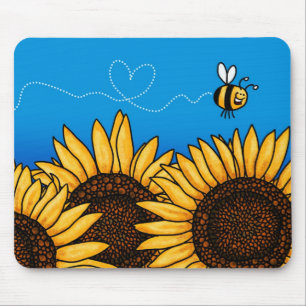 蜂の道のヒマワリのmousepad マウスパッド