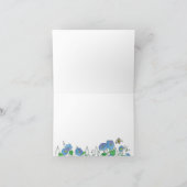 蜂の青い朝顔の花は感謝していしています サンキューカード (内部)