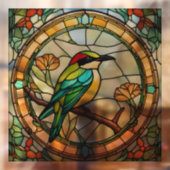 蜂の食鳥染フェイク付きガラスカラフル鳥 ウィンドウサイン (シート2)