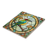 蜂の食鳥染フェイク付きガラスカラフル鳥 タイル (側面)