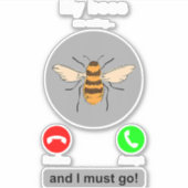 蜂の飼育員おもしろい蜂がアピアニストの蜂の愛を呼ぶ シール (正面)