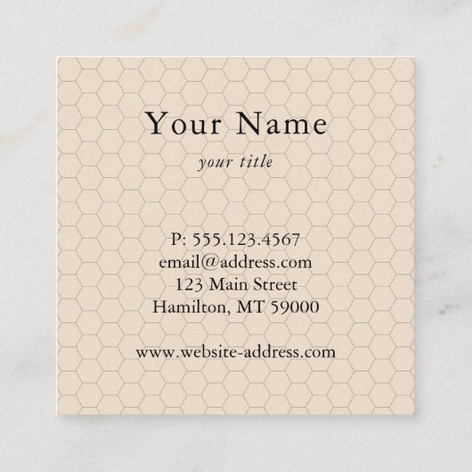 蜂の飼育員ハニービーキーピングのアピアリストロゴ スクエア名刺 (裏面)