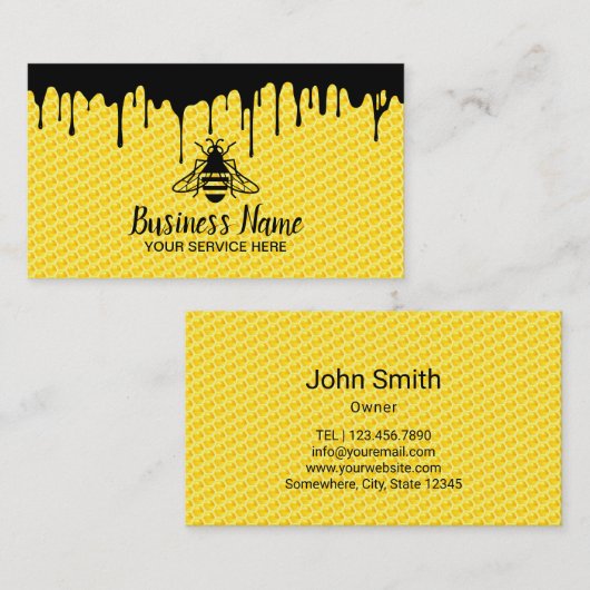 蜂の養蜂の新しい蜂蜜のApiaryの黒の滴り 名刺 (正面/裏面)