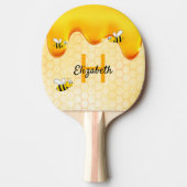 蜂の黄色の滴る蜂蜜のハニカム名 卓球ラケット (正面)