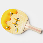 蜂の黄色の滴る蜂蜜のハニカム名 卓球ラケット (横)