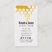 蜂の黄色ミニマルの蜂蜜のスプラッシュ 名刺 (裏面)