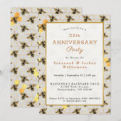 蜂の黄金のハニカムアニバーサリー 招待状 (正面/裏面)