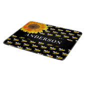 蜂の黒黄ヒマワリの苗字 カッティングボード (角)