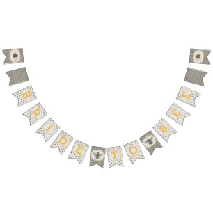 蜂の-黒く、白余分蜂への花嫁 バンティングフラッグ