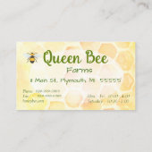 蜂のApiaryの蜂蜜の瓶の名刺 名刺 (裏面)